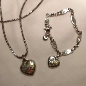 Brighton heart necklace and bracelet set