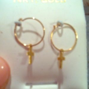 14KT Childrens gold hoops .🎀Never wore🎀