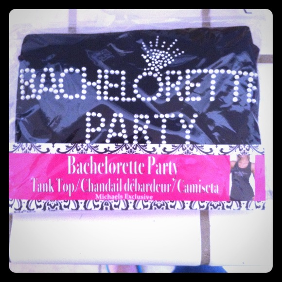 DONATED Black rhinestone bachelorette tank