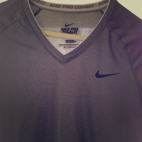 Grey Nike pro combat dri-fit shirt