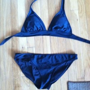 Black two piece bathing suit
