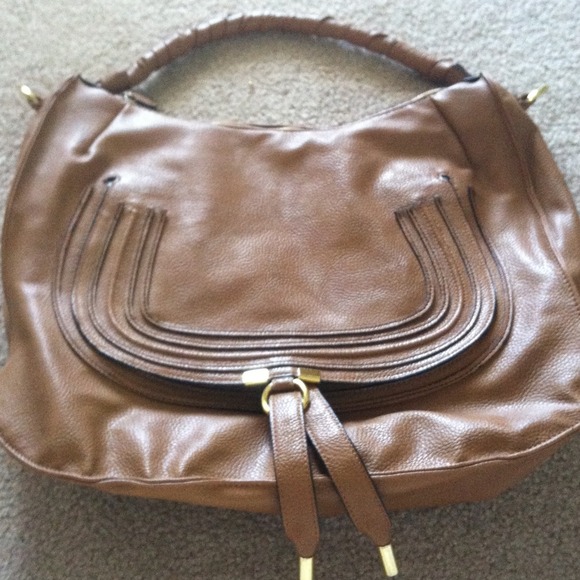 Brown satchel purse