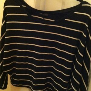 Off the shoulder black & white top