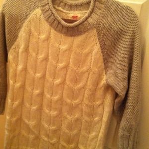 Gray and white knitted sweater