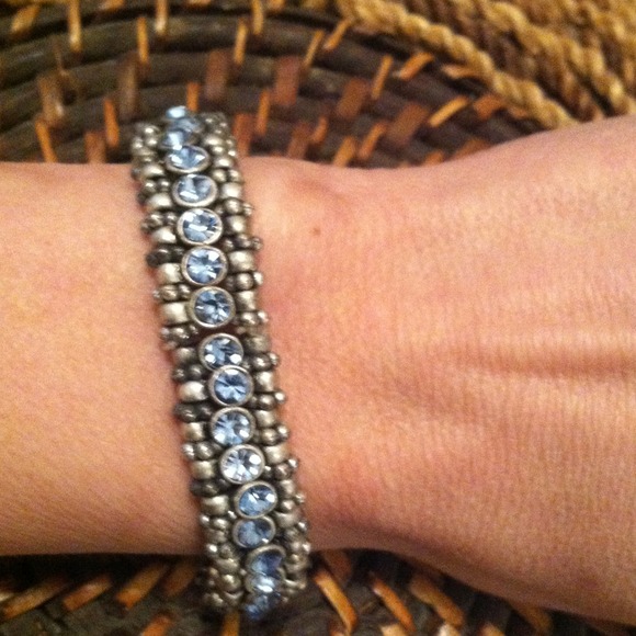 Silver and blue crystal bracelet