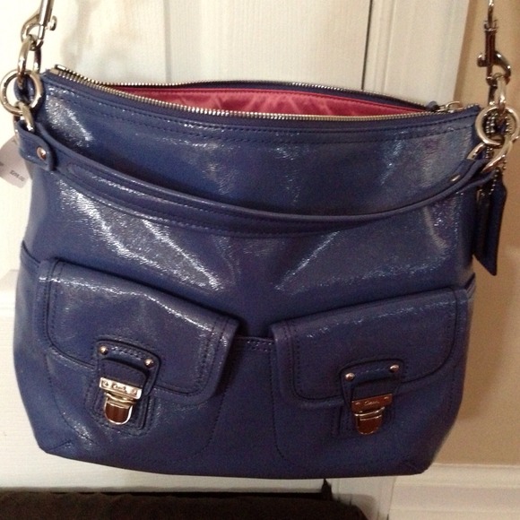 sold🚩NWT Coach Daisy Liquid Gloss midnight blue