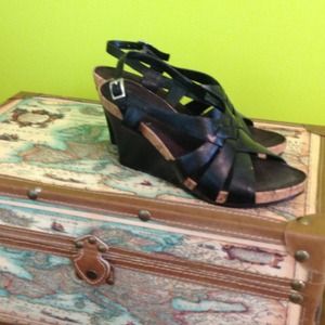 Strapy black leather