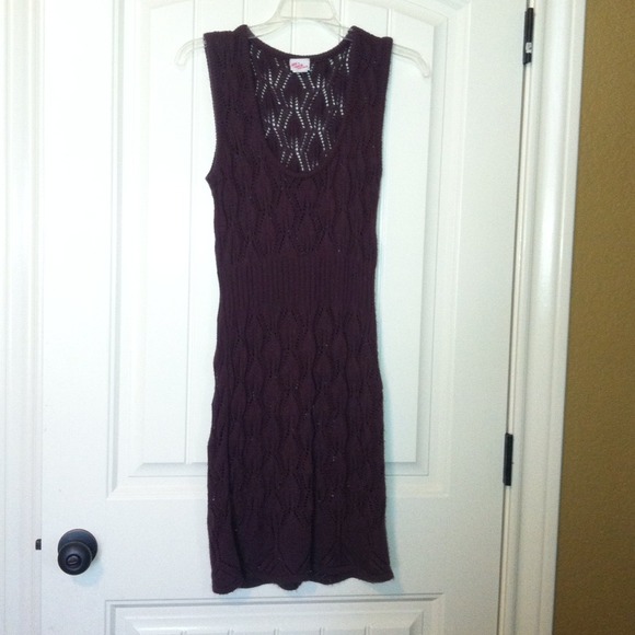 Purple sweater dress