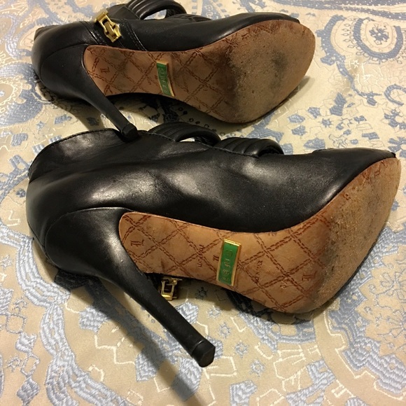 Kim Kardashian LAMB black leather Zea heels 6.5 - Picture 4 of 4