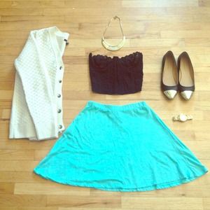 SOLD Mint colored skater skirt
