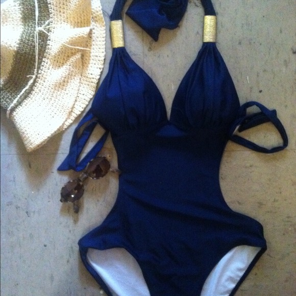 Navy Blue CutOut Monokini Swimsuit