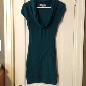 Dark teal fitted dress
