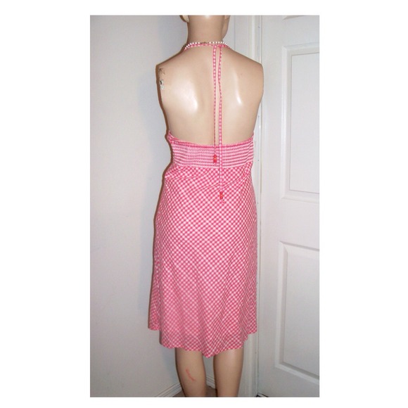 VTG Tommy Hilfiger Jeans Pink Plaid Halter Dress - Picture 3 of 4