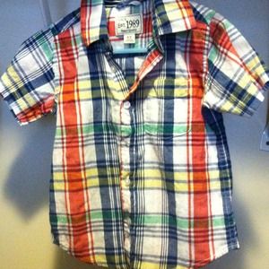 Children's place plaid button up