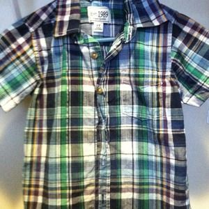 Children's place plaid button up