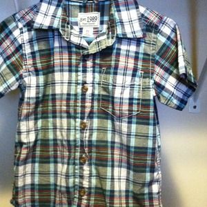Children's place plaid button up