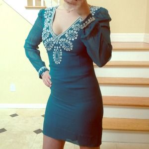 French Connection Long Sleeve Sequined Dress