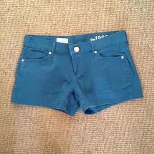 Peacock colored shorts