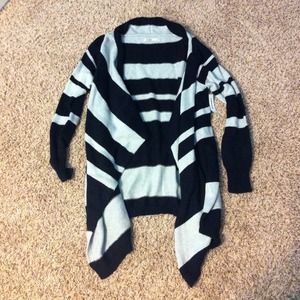 Black and grey open sweater