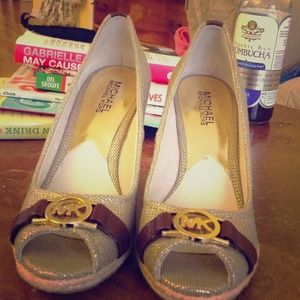 Reduced! Michael Kors Gold Wedge Size 8
