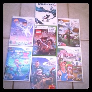 6 Wii and 1 XBOX 360 game
