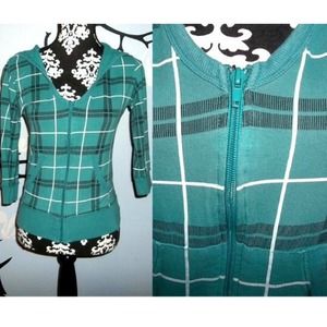 Turquoise Zip-Up Cardi