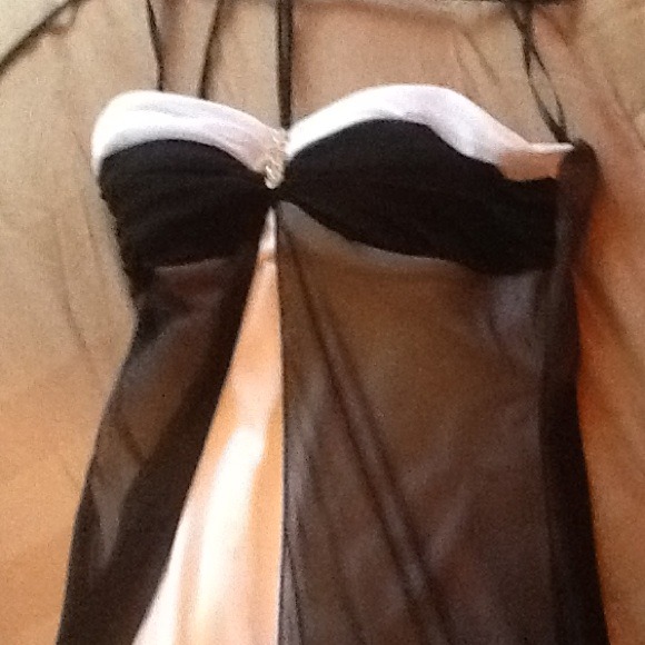 Black & white halter dress matching shoes