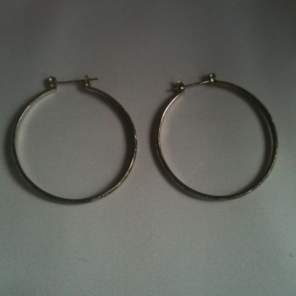 Silver plated hoop earrings!!!!