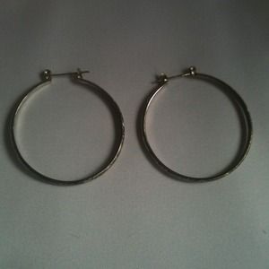 Silver plated hoop earrings!!!!
