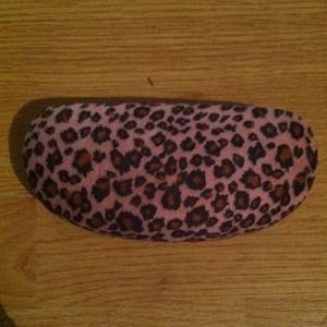 Pink leopard fossil Sunglass case