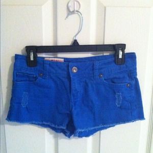 Electric Blue Shortie Shorts