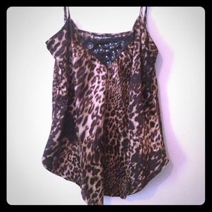 Embellished Leopard Print Tank