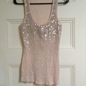 EXPRESS pink multicolored sequin tank