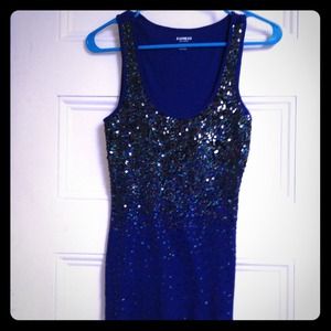 EXPRESS blue sequin tank