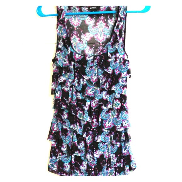 EXPRESS paisley ruffled tank