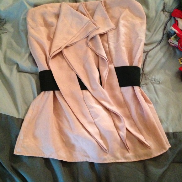 Blush pink peplum tube