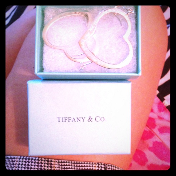 Tiffany heart hoop earrings!