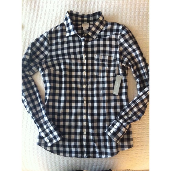 ❤SALE❤NWT JCREW black gingham perfect button up