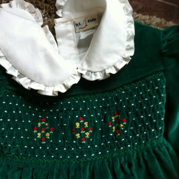 Green velvet dress