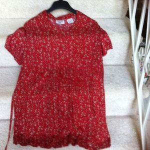 Red floral maternity dress