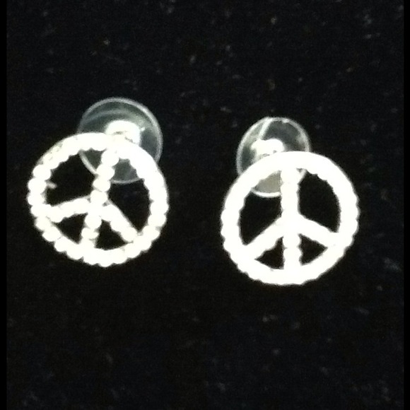 Rhinestone Peace Posts - Picture 1 of 1