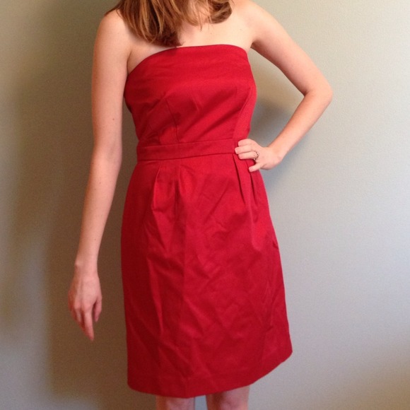 Red sheath dress