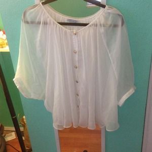 White sheer flowy top