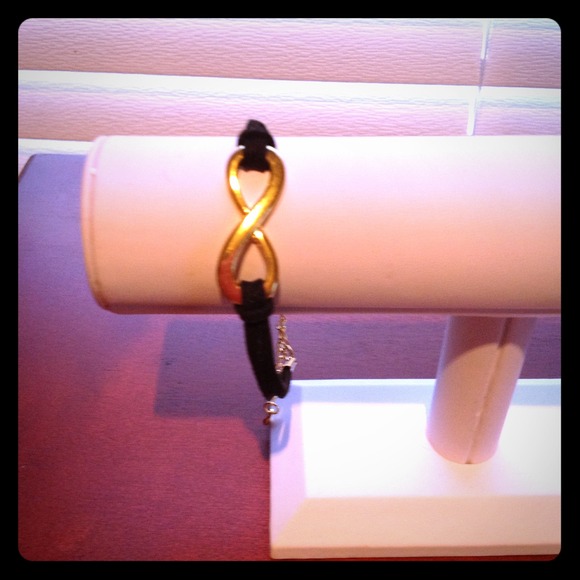 Kristee P Jewelry - Faux black leather infinity bracelet