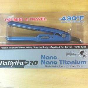BaByliss pro nano titanium 1/2" mini&travel iron