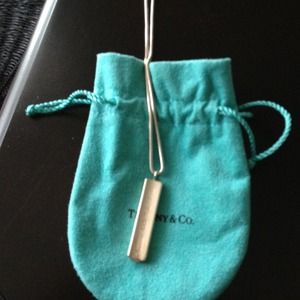 Tiffany 1837 Sterling Silver Bar Pendant Necklace!