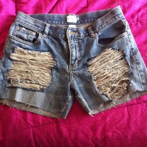 Distessed Denim Shorts