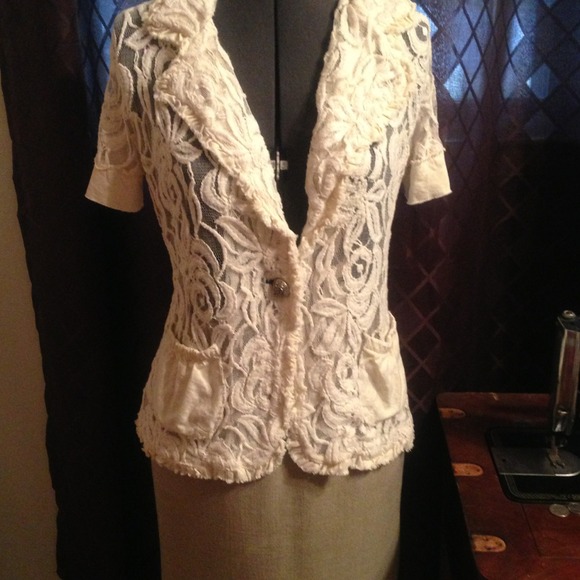 Off white lace blazer.