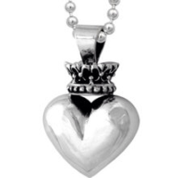 💟 (Lrg) King Queen Baby Sterling Heart with Crown