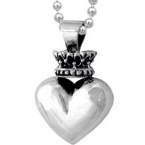 💟 (Lrg) King Queen Baby Sterling Heart with Crown
